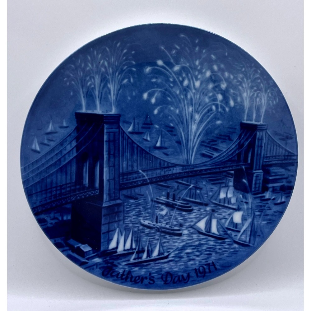 Bing & Grøndahl 1971 Father's Day Plate – Brooklyn Bridge, Limited Edition x2